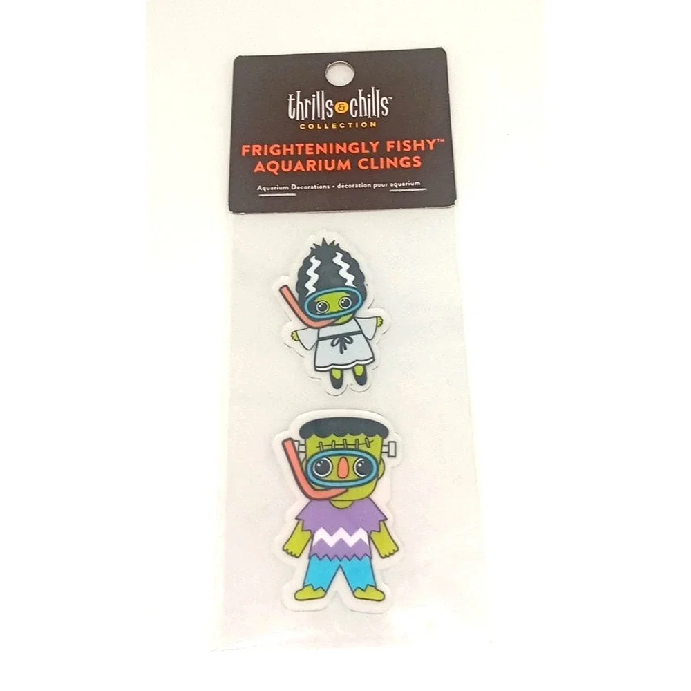 Thrills And Chills Halloween Frankenstein & Bride Fish Tank Decoration